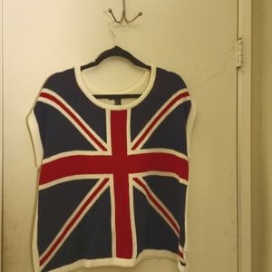 British UK Flag Sweater Vest and accesories: earrings and Headband